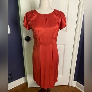 Banana Republic size 6 satin feel dress, orange, dress casual, work attire